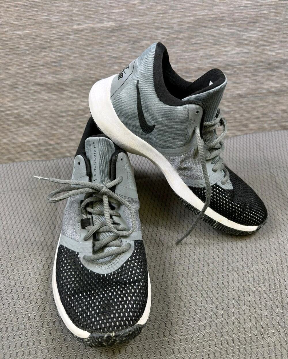 Nike Air Precision II 2 Gray Grey Athletic Basketball AA7069-011 Sneaker Size 8